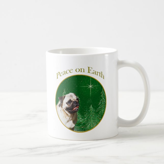 Caneca De Café Pug Peace (Direita)