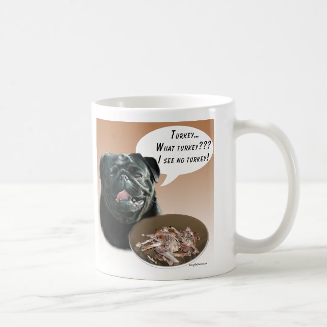 Caneca De Café Pug (preto) Turquia (Direita)