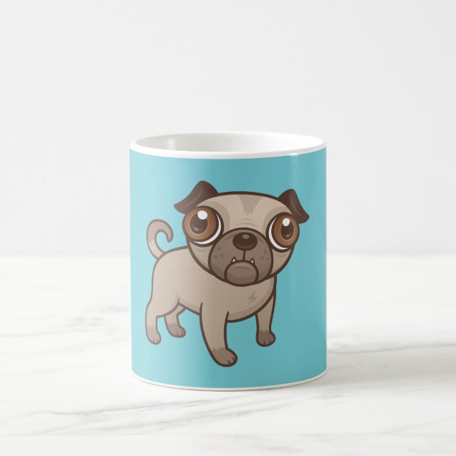 Caneca De Café Pug Puppy Cartoon (Centro)