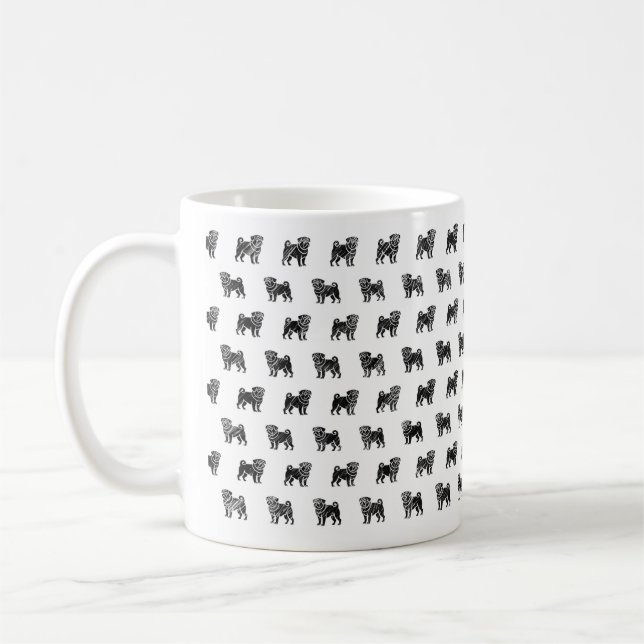 Caneca De Café Pug Sketch Design Mug (Esquerda)