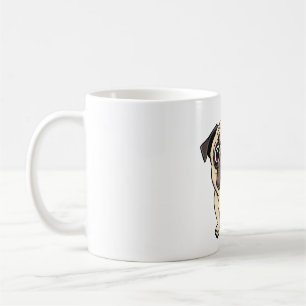 Caneca De Café Pug Surpreendido - Face Chocada