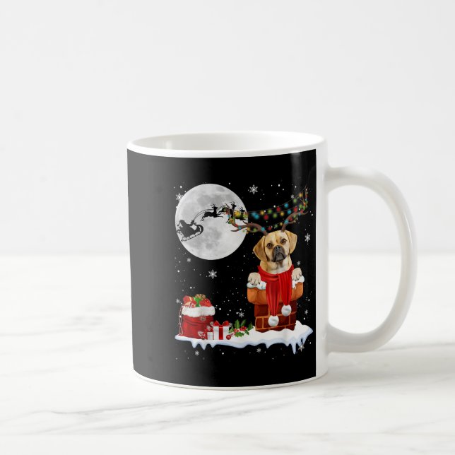 Caneca De Café Puggle Dog Chimney Ugly Christmas Lights Xmas Paja (Direita)