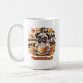 Caneca De Café Pugkin Spice Latte – Cute Autumn Pug Coffee Design