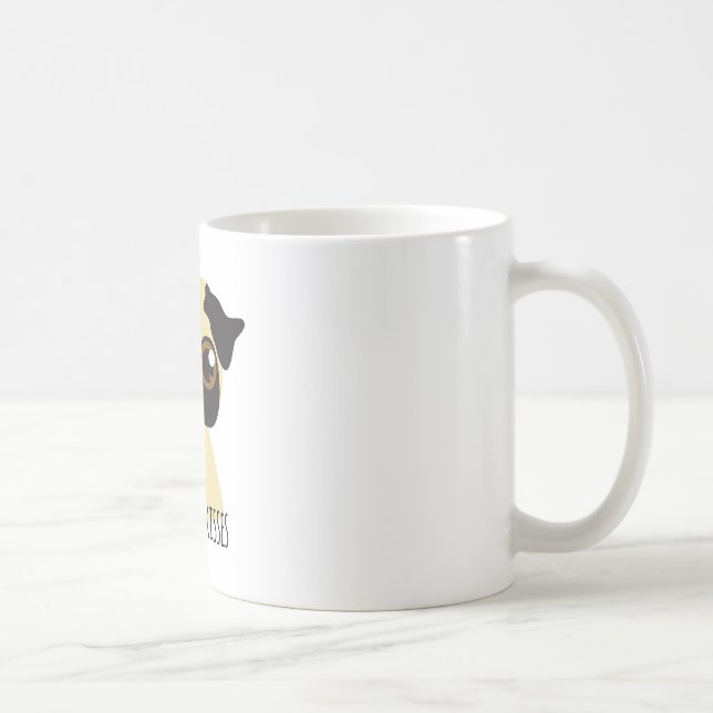 Caneca De Café Pugs & beijos (Direita)