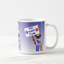 Caneca De Café Pugs contra o trunfo