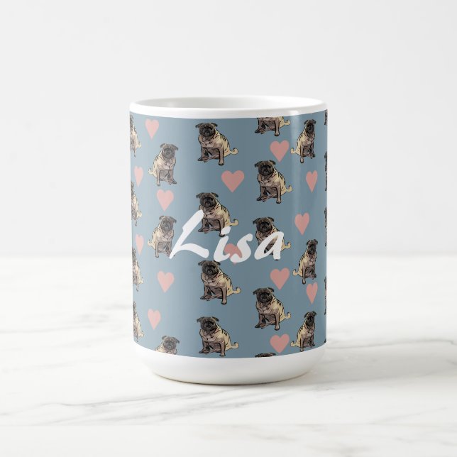 Caneca De Café Pugs & corações (Centro)