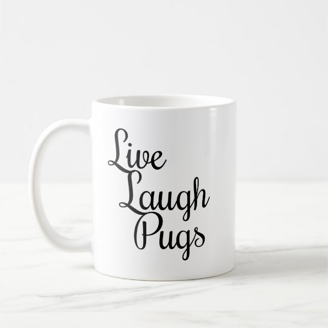 Caneca de Café Pugs de Rir e Viver (Esquerda)