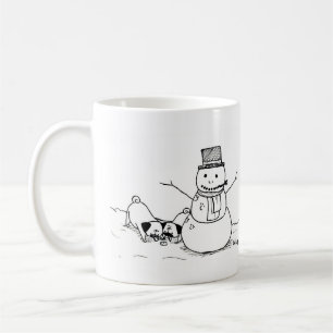 Caneca De Café Pugs do divertimento do inverno