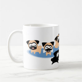 Caneca De Café Pugs inteiros de Lotta (azuis)