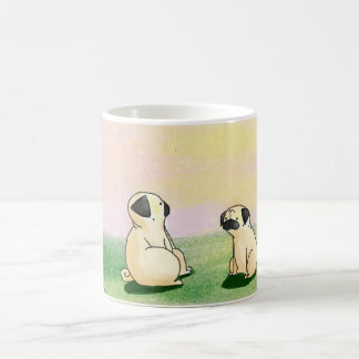 Caneca De Café Pugs no por do sol