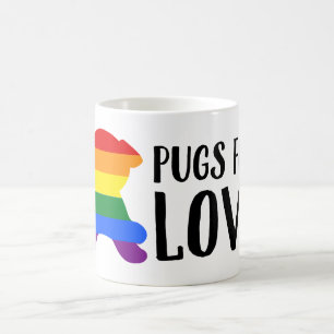 Caneca De Café Pugs para o chá do café da bandeira do orgulho g