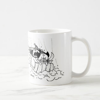 Caneca De Café Pugs Sledding