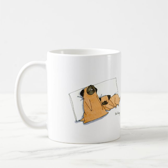 Caneca De Café Pugs sonolentos (Esquerda)