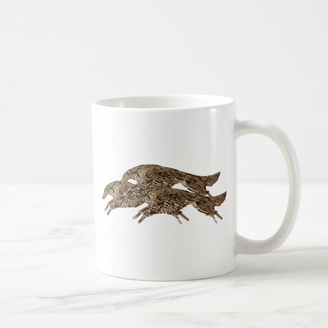 Caneca De Café Pulando o Borzoi (Direita)