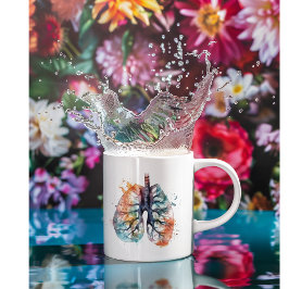 Caneca De Café Pulmões, respirando como uma árvore personalizável