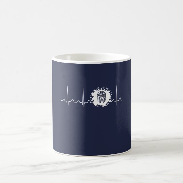 Caneca De Café Pulsação do coração do criminologista (Centro)