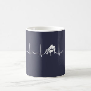 CANECA DE CAFÉ PULSAÇÃO DO CORAÇÃO DO PIANO
