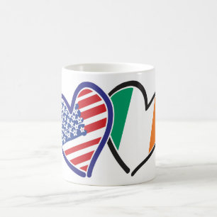 Caneca De Café Pulseiras do Coração da Irlanda dos EUA
