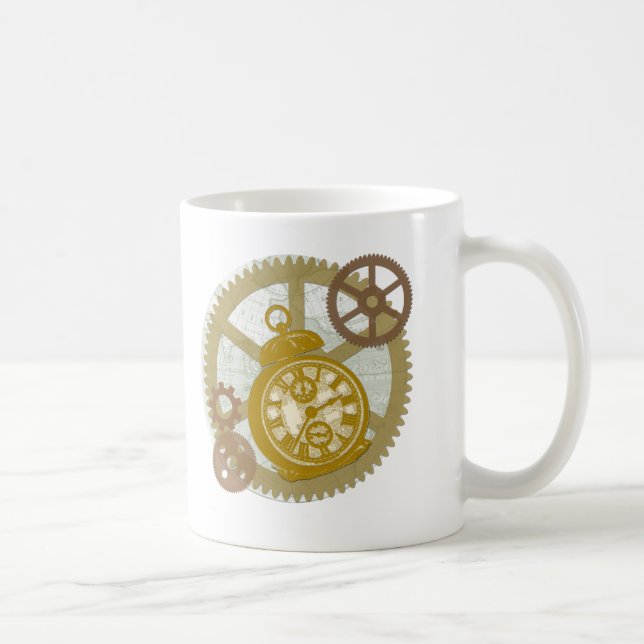 Caneca De Café Pulso de disparo e engrenagens de Steampunk (Direita)