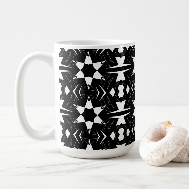 Caneca De Café Pulso Monocromático (Com Donut)