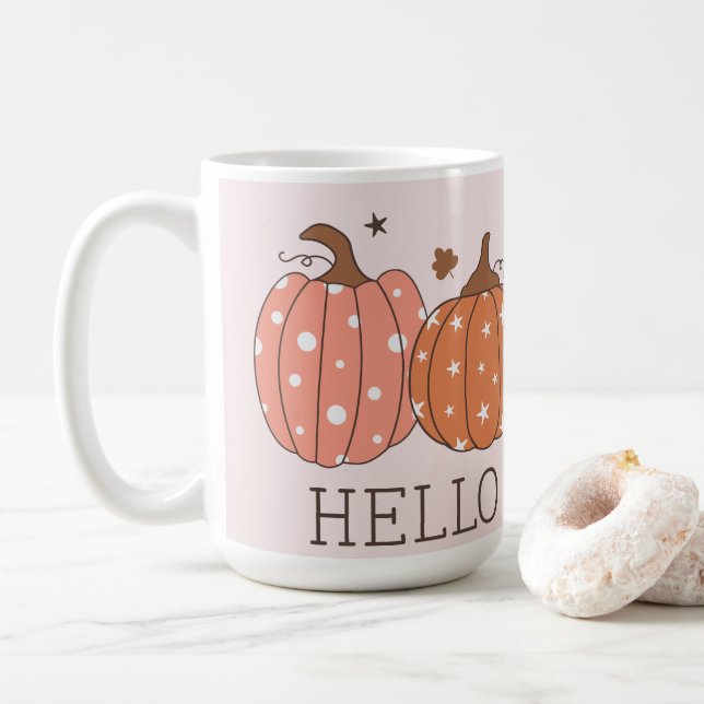 Caneca De Café Pumpkin Bonito Pastel Alô (Com Donut)