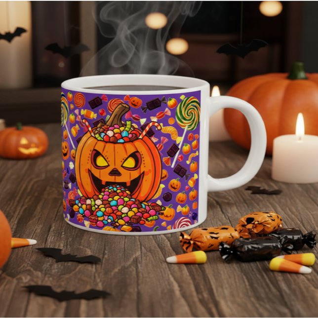 Caneca De Café Pumpkin Candy Halloween Coffee Mug (Criador carregado)