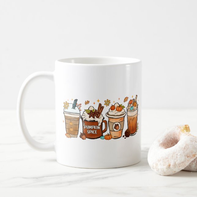 Caneca De Café Pumpkin de Café de outono (Com Donut)