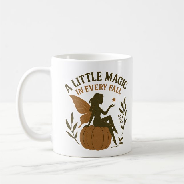 Caneca De Café Pumpkin De Fada Fora - "Uma Pequena Magia em Cada  (Esquerda)
