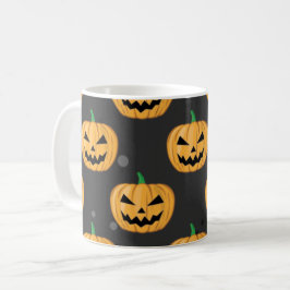 Caneca De Café Pumpkin de Halloween - Padrão Engraçado