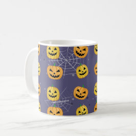 Caneca De Café Pumpkin de Halloween - Padrão Engraçado
