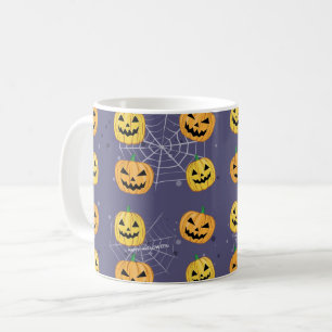 Caneca De Café Pumpkin de Halloween - Padrão Engraçado