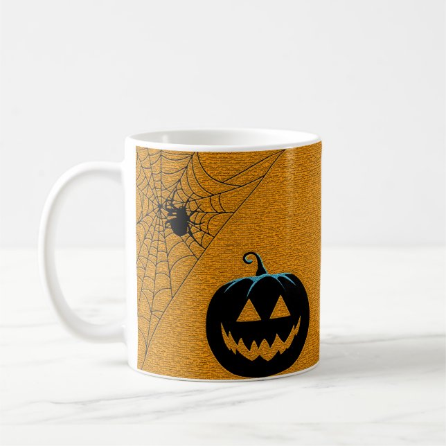 Caneca De Café Pumpkin e aranha do tema das bruxas (Esquerda)