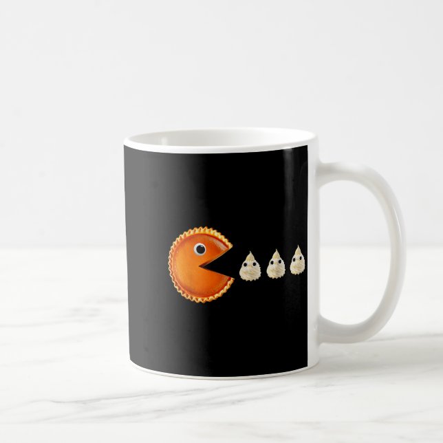 Caneca De Café Pumpkin E Eating Whipped Cream Funny  (Direita)
