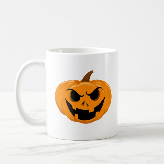 Caneca De Café Pumpkin Face Assustadora Halloween (Esquerda)