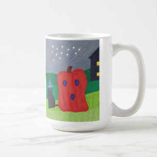 Caneca De Café Pumpkin Ghost and Wizard Cat Halloween Mugs