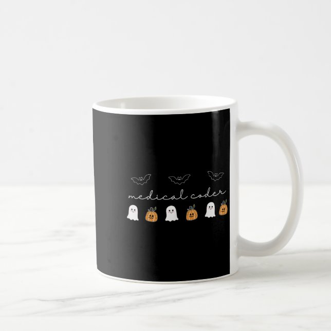 Caneca De Café Pumpkin Ghost Worker Halloween do Coder Médico Ret (Direita)