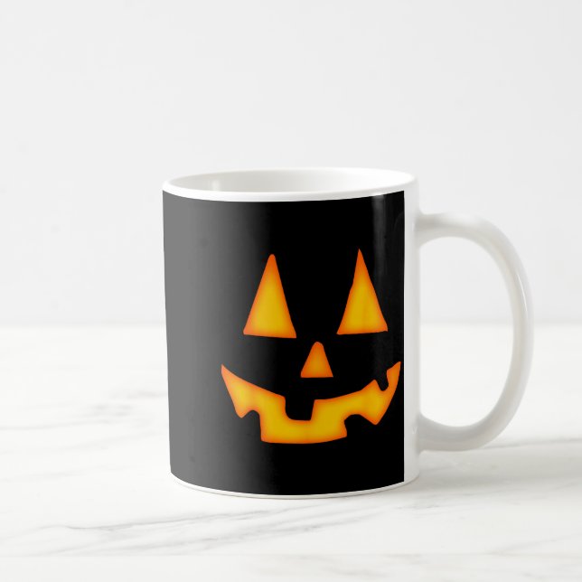 Caneca De Café Pumpkin Halloween For Men Women Jack O Lantern Fac (Direita)