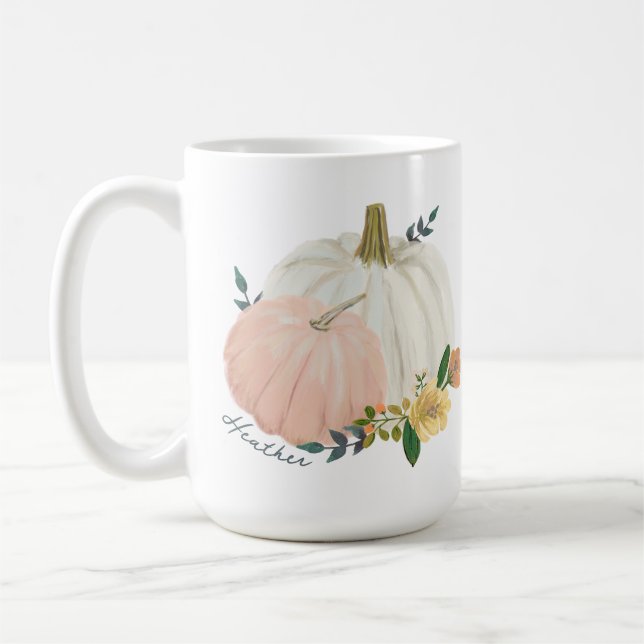 Caneca De Café Pumpkin Heirloom Com Nome (Esquerda)