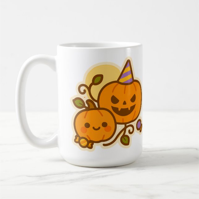 Caneca De Café Pumpkin Pals - Kawaii Halloween (Esquerda)