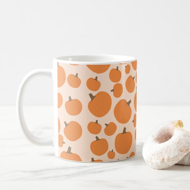 Caneca De Café Pumpkin Pattern (Com Donut)