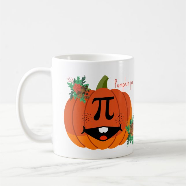 Caneca De Café Pumpkin pi, signo temático em uma abóbora (Esquerda)