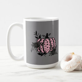Caneca De Café Pumpkin, rosa e leopardo preto