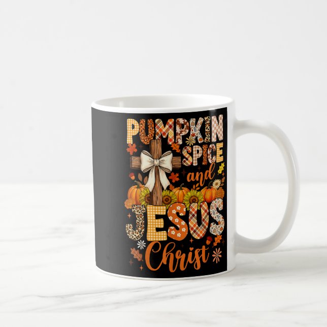 Caneca De Café Pumpkin Sce And Jesus Christ Funny Fall Christian  (Direita)
