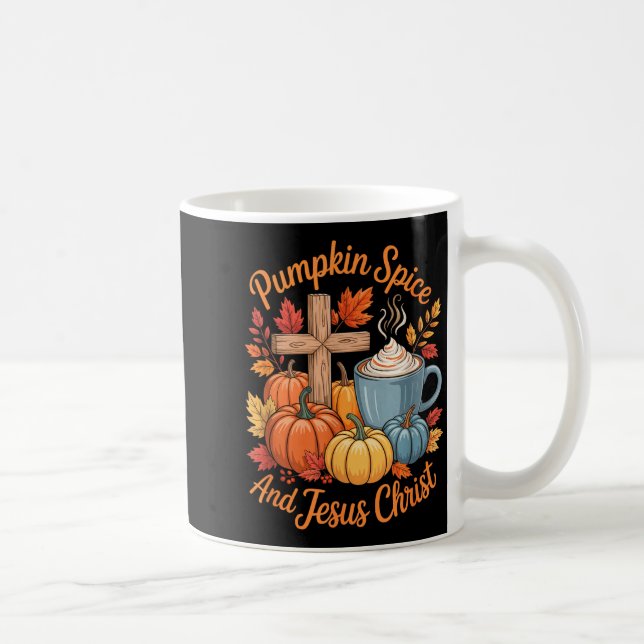 Caneca De Café Pumpkin Sce And Jesus Christ Funny Fall Christian  (Direita)