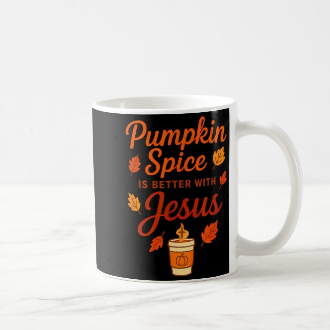 Caneca De Café Pumpkin Sce Is Better With Jesus  (Direita)