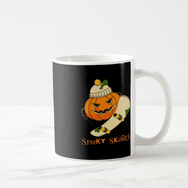 Caneca De Café Pumpkin Skateboard Halloween Figurume Diversão Ska (Direita)