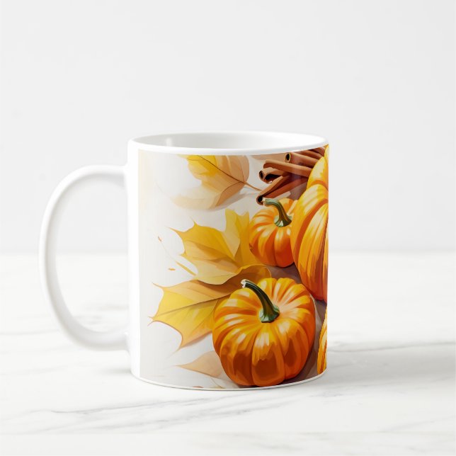 Caneca De Café Pumpkin Spice Bliss | Design do outono de Cozy (Esquerda)