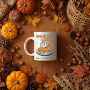 Caneca De Café Pumpkin Spice & Chill Engraçado Ação de Graças Que