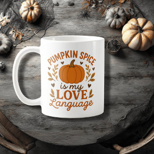Caneca De Café Pumpkin Spice É A Minha Língua De Amor, Citação Fo