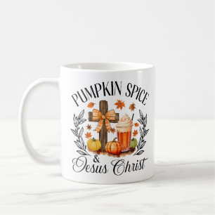 Caneca De Café Pumpkin Spice E Jesus Cristo Cruzando Pumpkin Chri